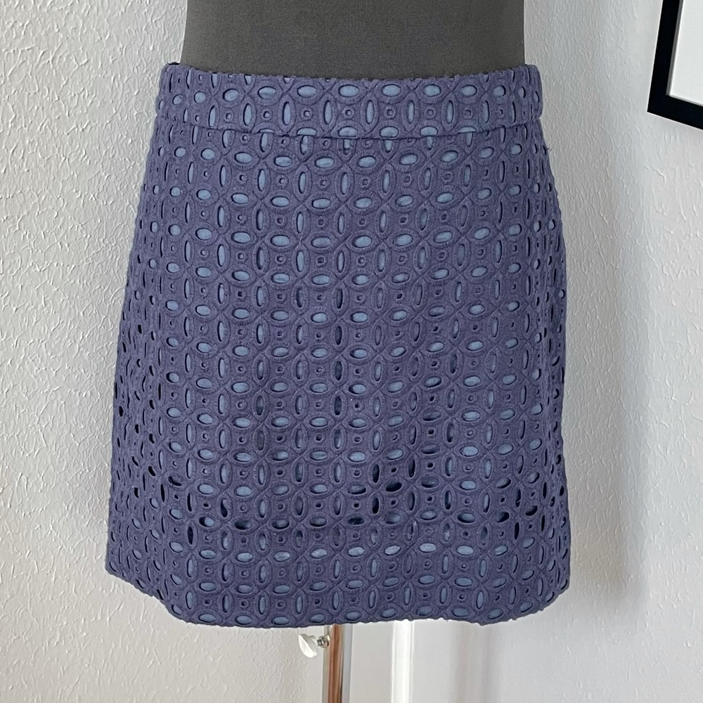 J. Crew navy eyelet mini skirt